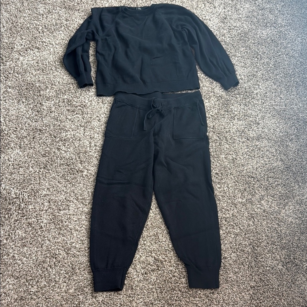 J. Crew Black Knit Jogger Track Pant Set